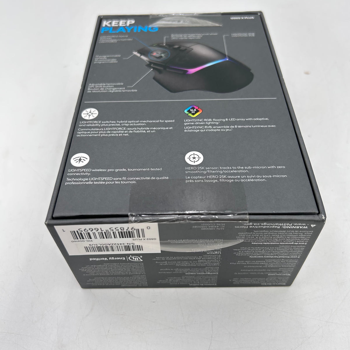 New Logitech G502 X Plus 910-006160 Wireless Gaming Mouse Black