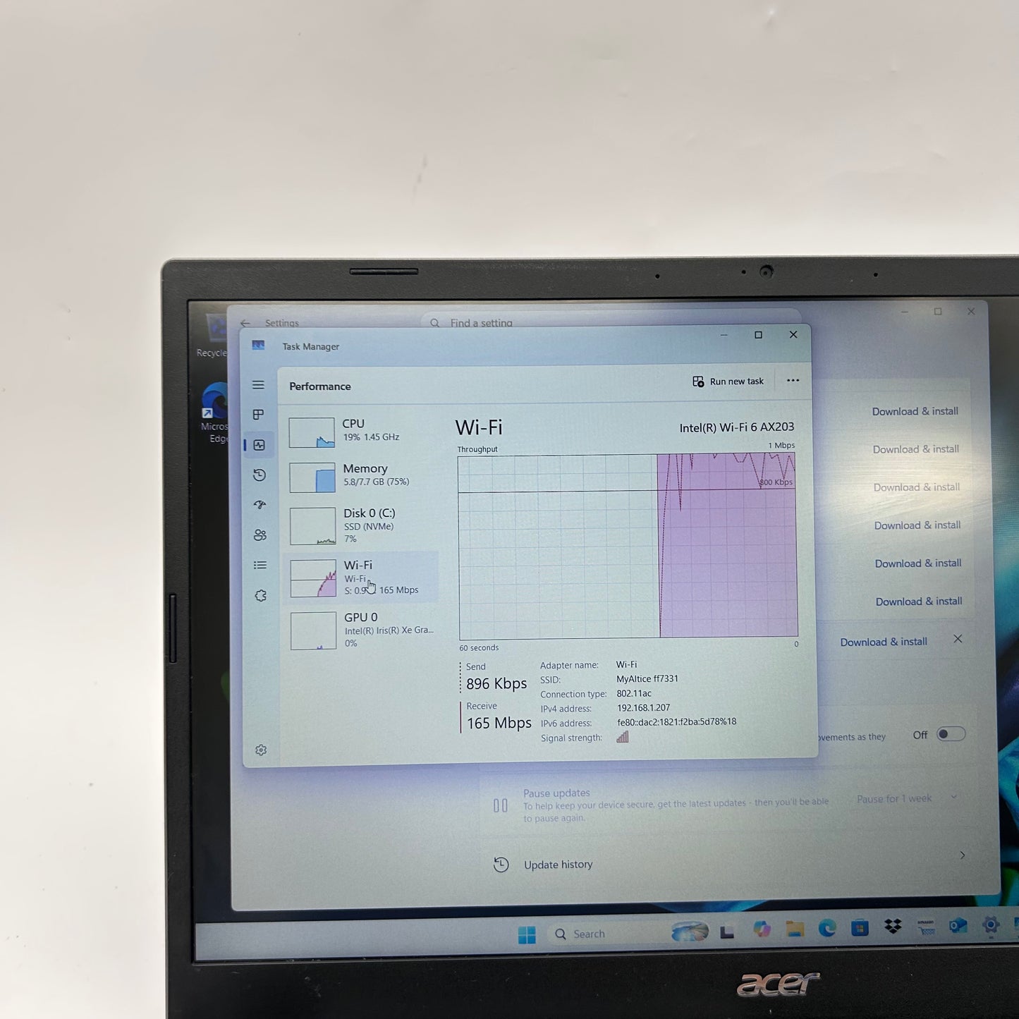 Acer Aspire 5 AN515‑58 15.6" i5-1335U 1.3GHz 8GB RAM 512GB SSD