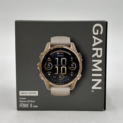 New Garmin Fenix 8 43mm Multisport GPS Smart Watch 010-02903-11