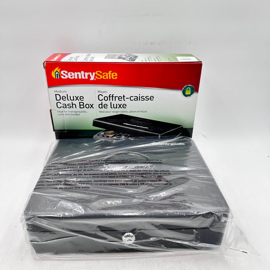 New Sentry Safe Medium Deluxe Cash Box Safebox DCB-1