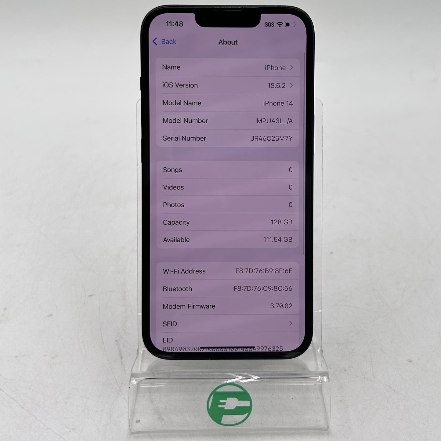Factory Unlocked Apple iPhone 14 128GB Midnight MPUA3LL/A