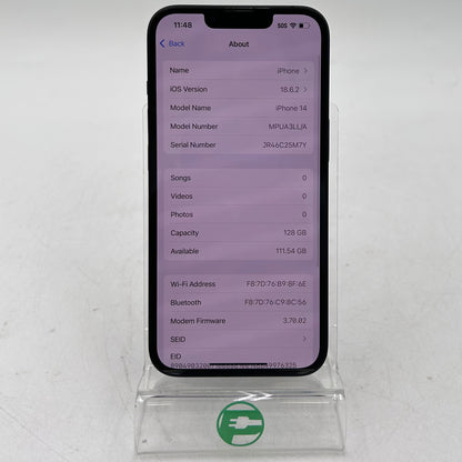 Factory Unlocked Apple iPhone 14 128GB Midnight MPUA3LL/A