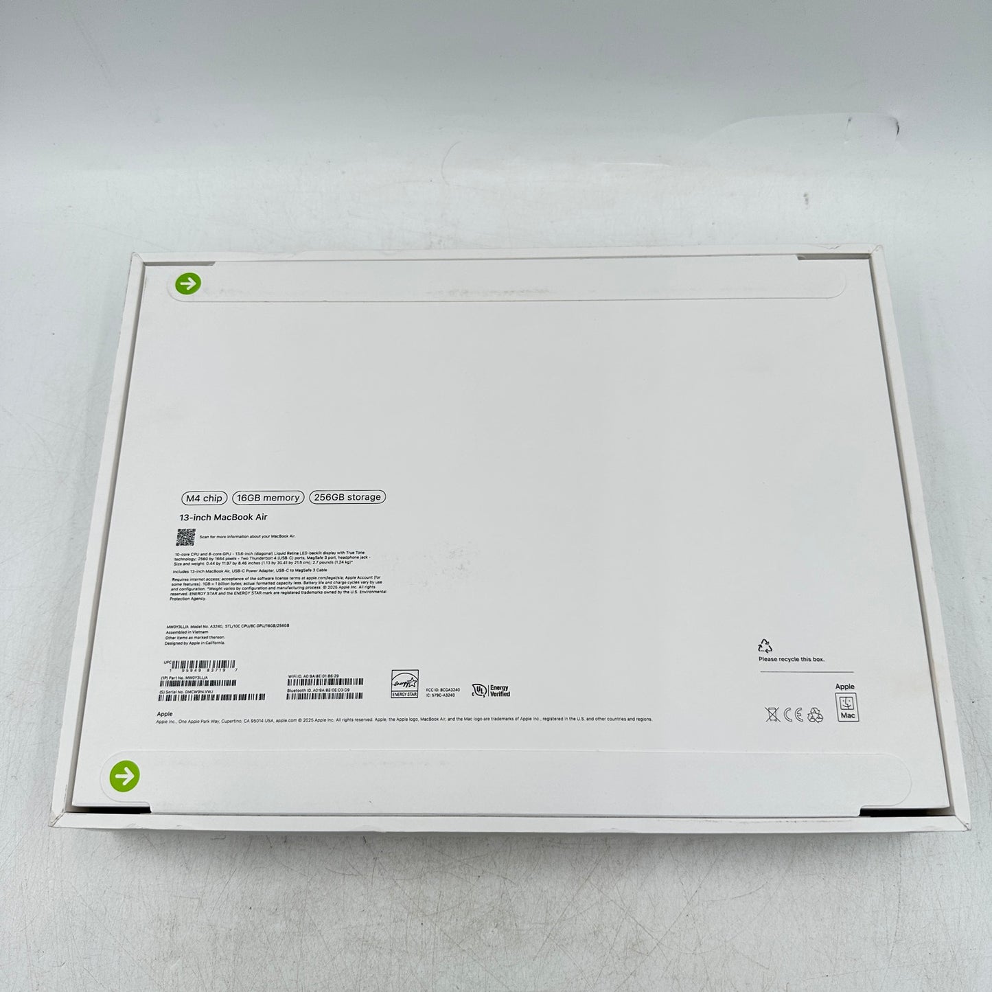 New 2025 Apple MacBook Air 13.3" M4 8C GPU 4.5GHz 16GB RAM 256GB SSD MW0Y3LL/A