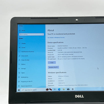 Dell Inspiron 15 5667 15" i7-7500U 2.7GHz 8GB RAM 256GB SSD