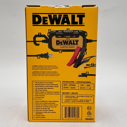 New DeWalt DXAEC2 12V Battery Charger & Maintainer