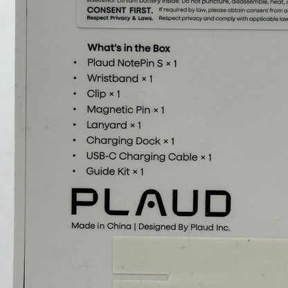 New Plaud NotePin S Wearable AI Note Taker PN0210