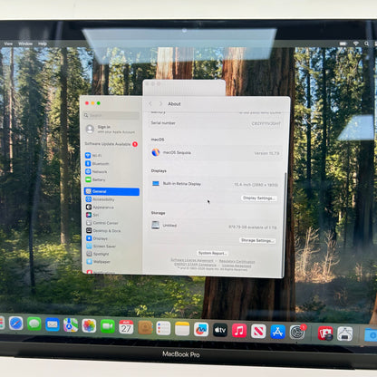 2018 Apple MacBook Pro 15" i7 2.7GHz 16GB RAM 1TB SSD Silver A1990 Read