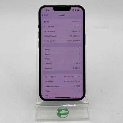 Factory Unlocked Apple iPhone 13 128GB Midnight MLA23LL/A Read