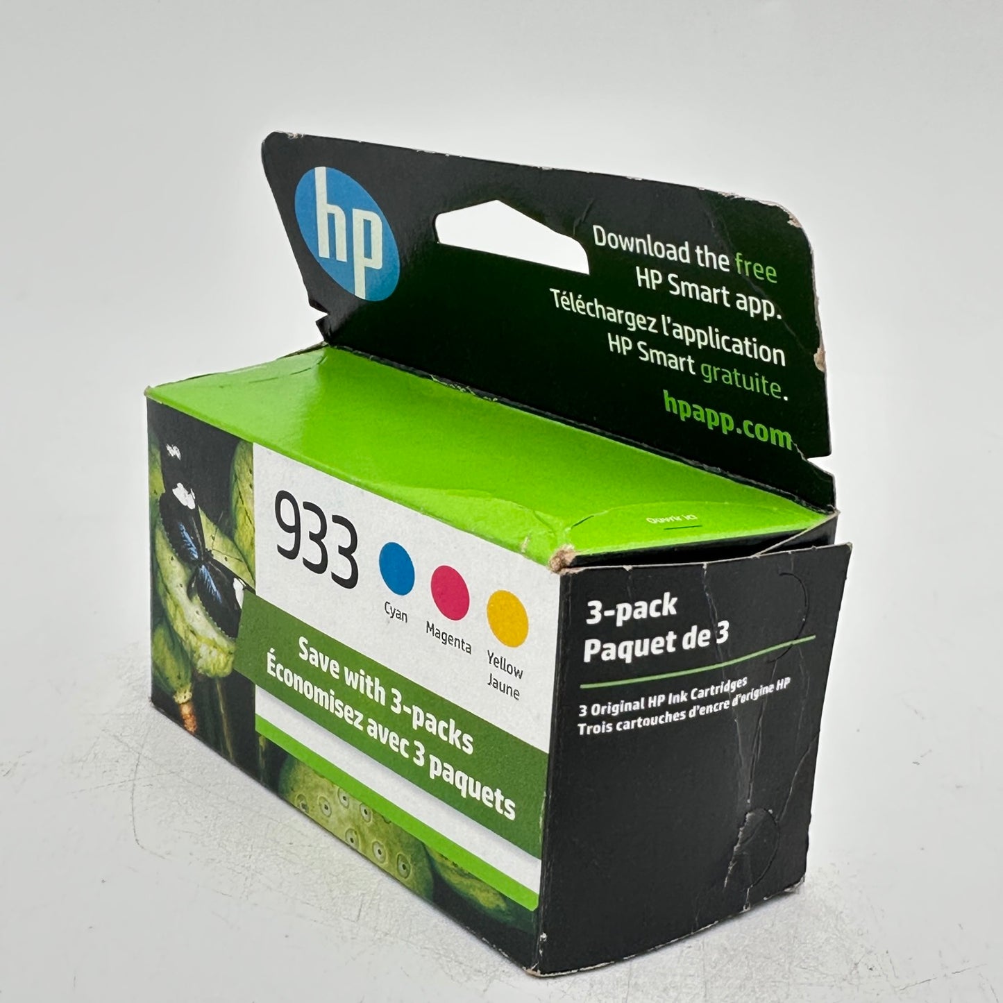 New HP 933 3-Pack N9H56FN Tri-color Ink Cartridge