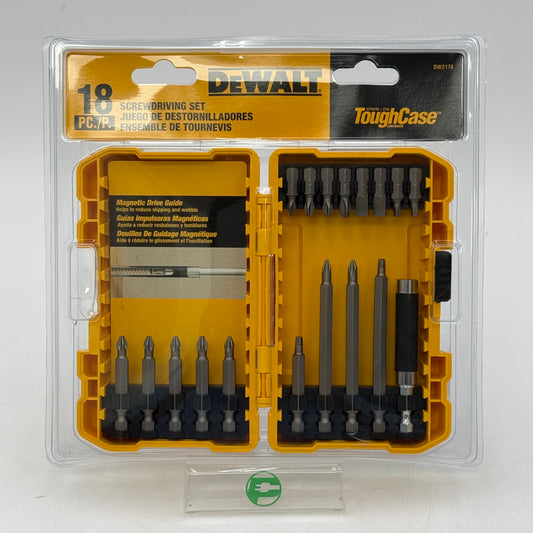 New DeWalt DW2174 18-Piece Screwdriving Set With Tough Case