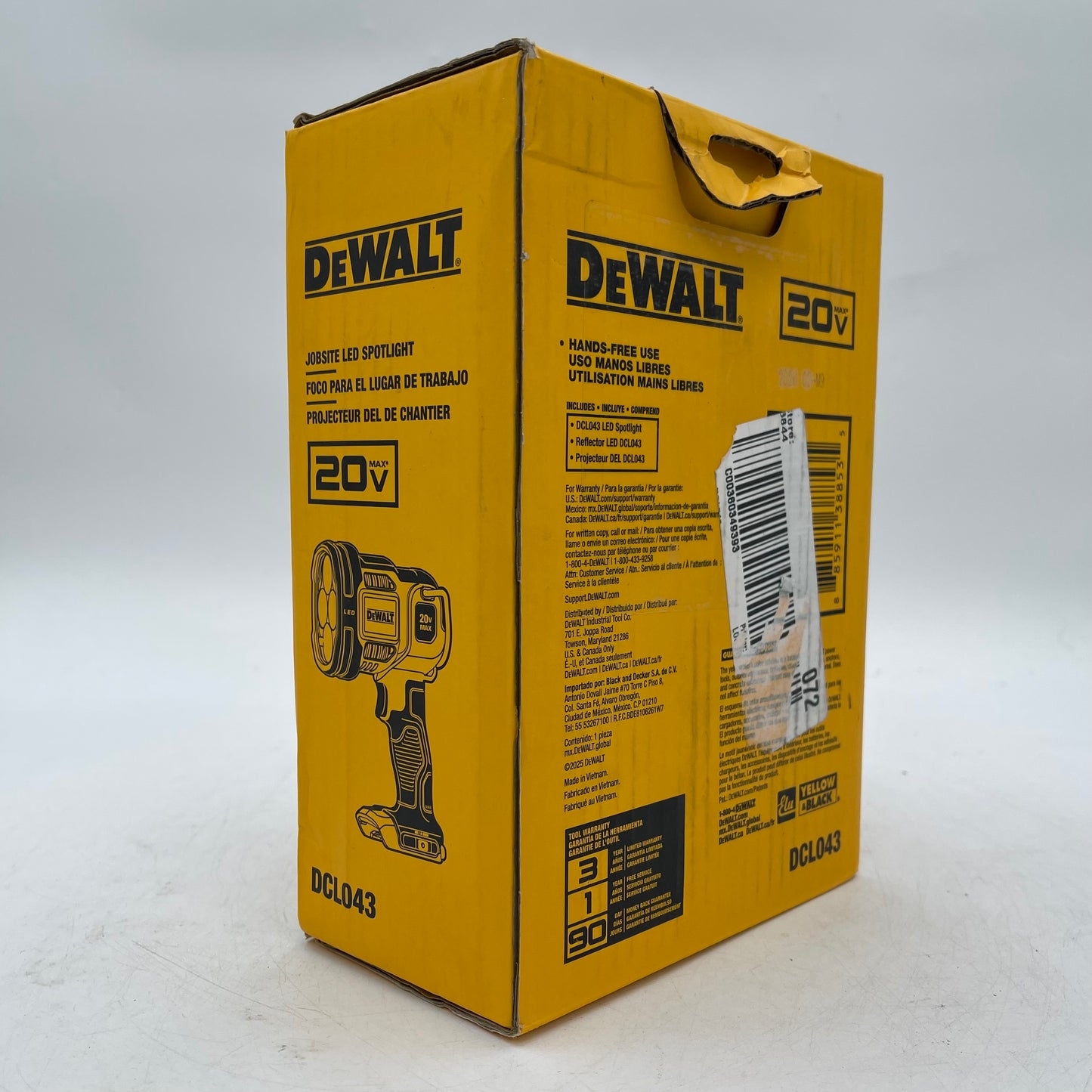 New DeWalt DCL043 20V MAX Jobsite Led Spotlight