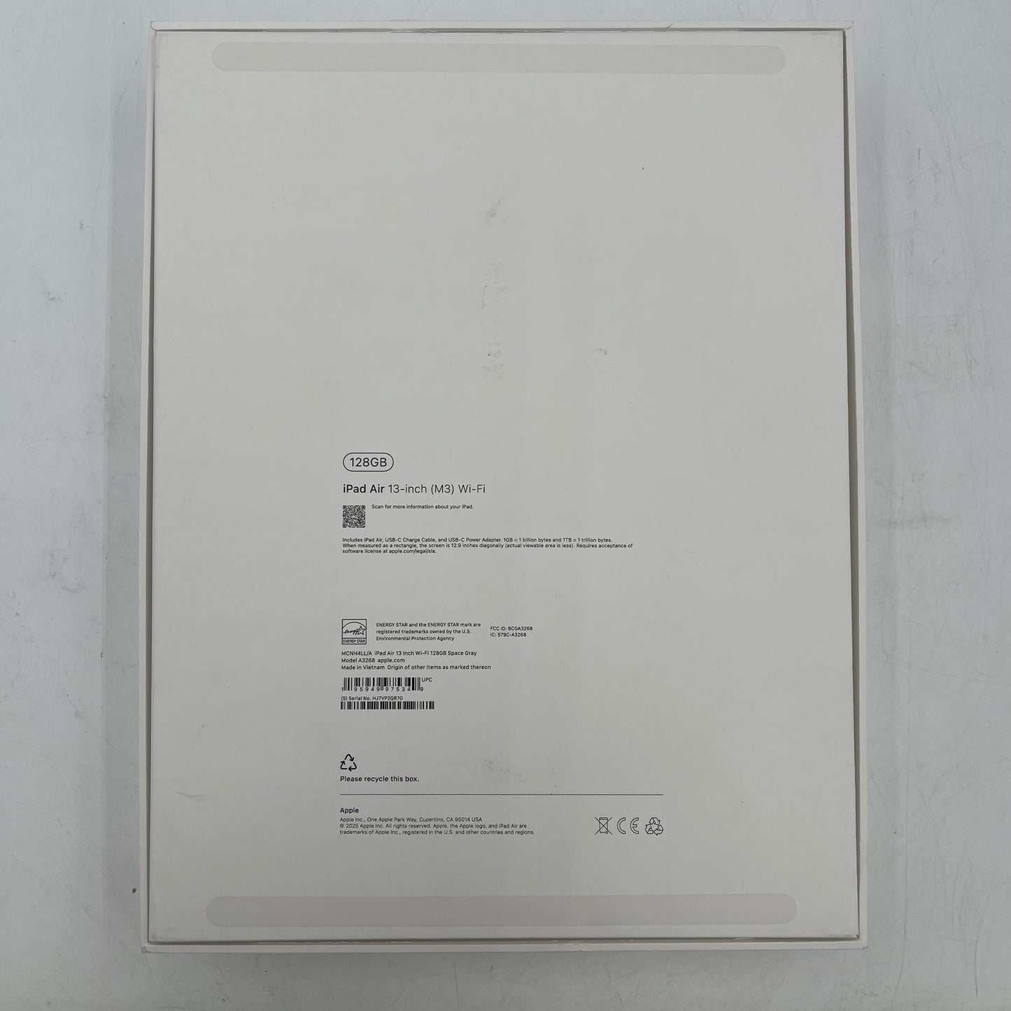 WiFi Only Apple iPad Air 13" M3 128GB Space Gray MCNH4LL/A