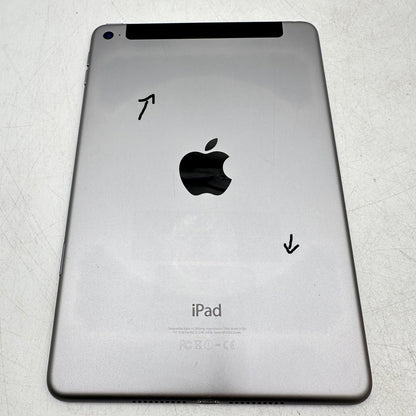 Unlocked Apple iPad Mini 4th Gen 128GB 15.8.4 Space Gray MK832LL/A