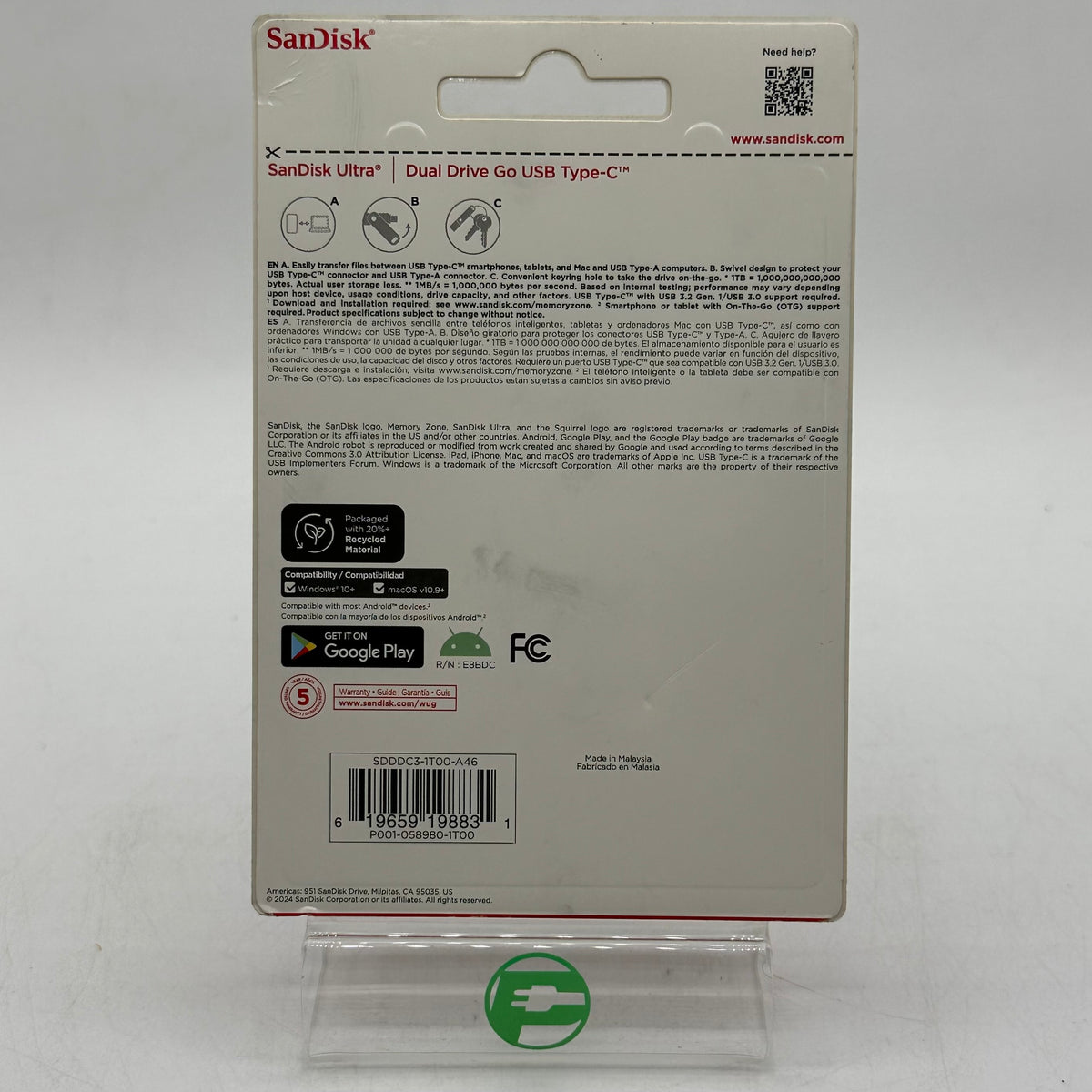 New SanDisk Portable Dual Drive Go 1TB USB-C SDDDC3-1T00-A46