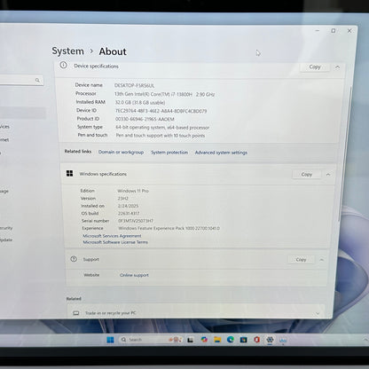 Microsoft Surface Laptop Studio 2 14" i7-13800H 2.9GHz 32GB RAM 1TB SSD RTX4050
