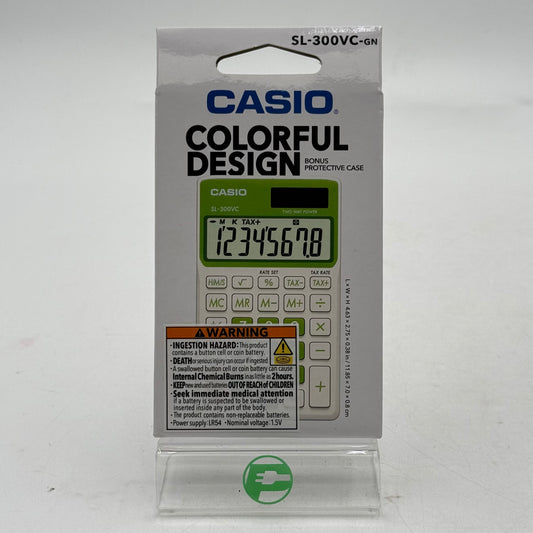 New Casio SL-300VC-GN Solar Wallet Calculator