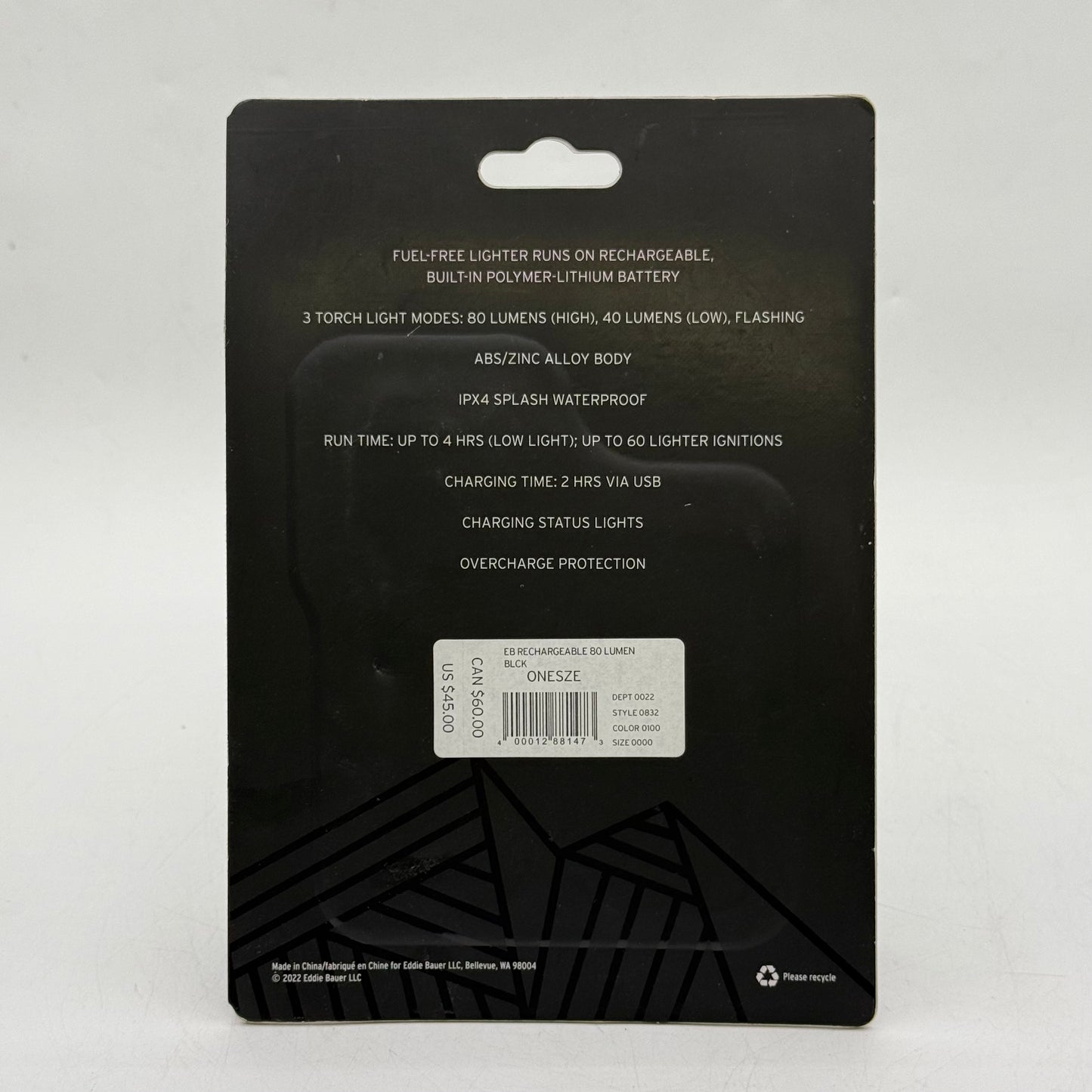 Eddie Bauer Rechargeable 80 Lumen Electric Lighter / Torch
