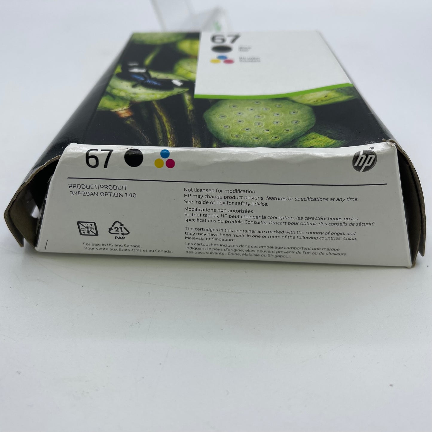 New HP 67 3YP29AN Black/Tri-color Ink Cartridge