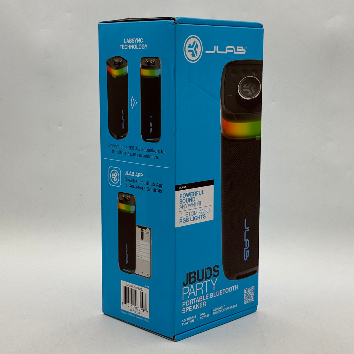 New JLab JBuds Party Portable Bluetooth Speaker Black SBJBUDSRBLK62