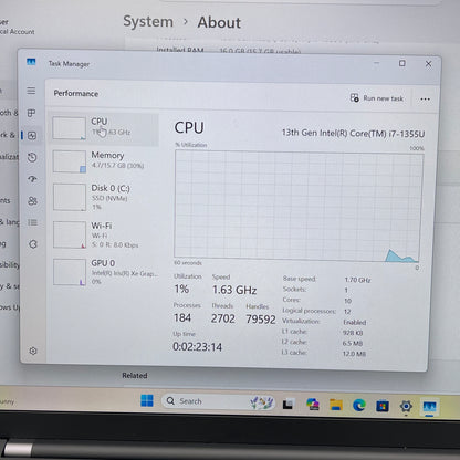 Lenovo ThinkPad X1 Carbon Gen 11 14" i7-1355U 1.7GHz 16GB RAM 512GB SSD