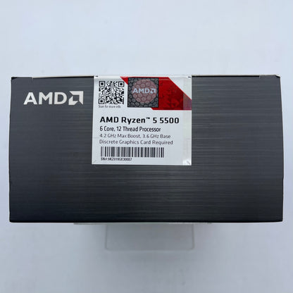 New AMD Ryzen 5 5500 3.60GHz 6 Core 100-100000457BOX 12 Thread AM4