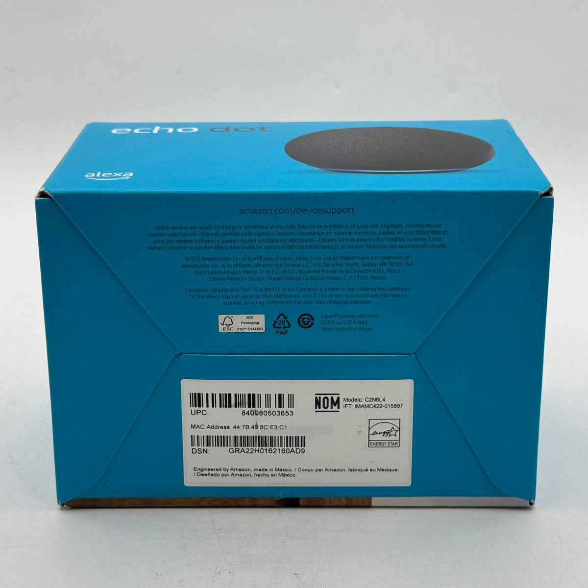New Amazon Echo Dot 5th Gen Smart Speaker Charcoal C2N6L4
