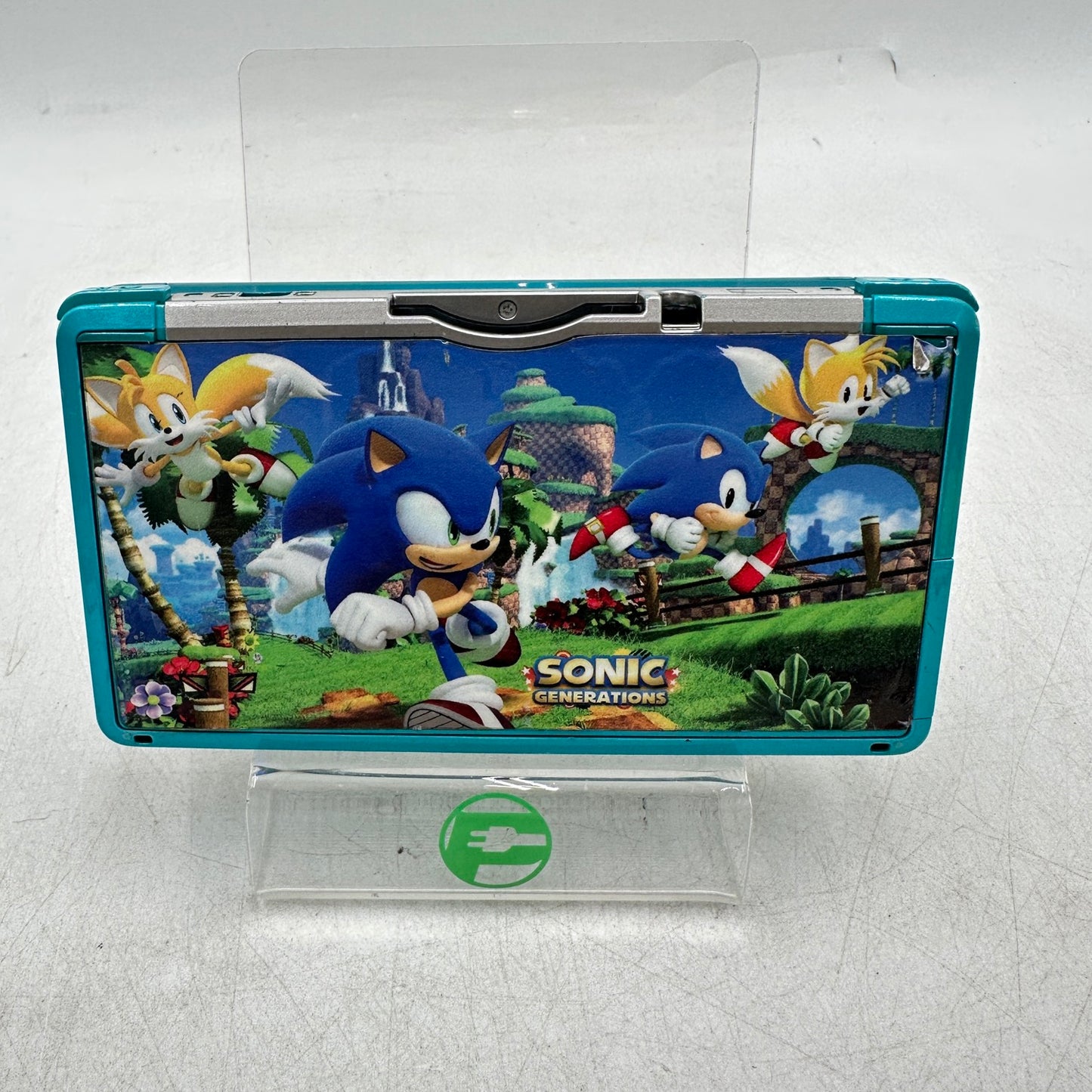Nintendo 3DS Handheld Game Console Only CTR-001 Aqua Blue (Sonic Sticker)