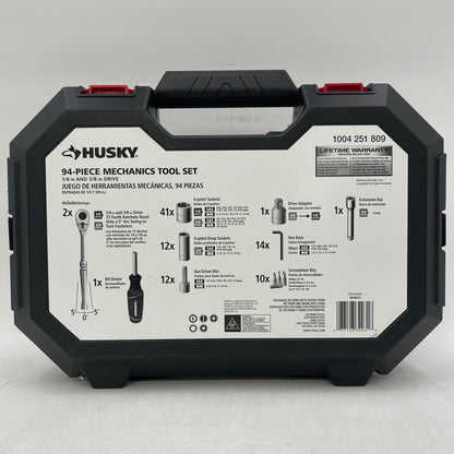 New Husky H94MTS 94-Peices Mechanics Tool Set