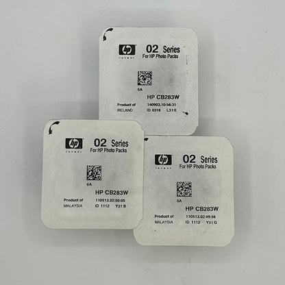 New HP 02 Series CB283W Cyan Ink Cartridge Pack of 3