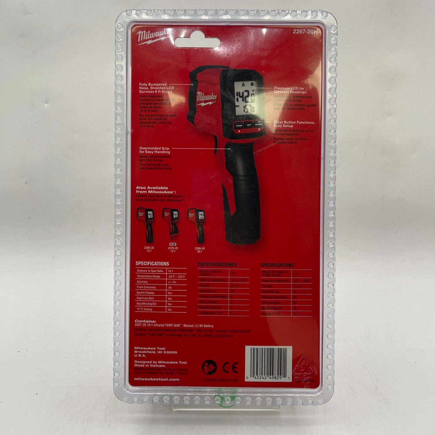 New Milwaukee 2267-20H 9V Infrared 10:1 Temp-Gun
