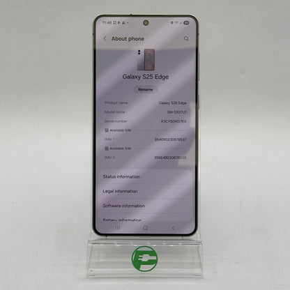 Factory Unlocked Samsung Galaxy S25 Edge 12GB RAM 256GB SM-937U1 Titanium Silver