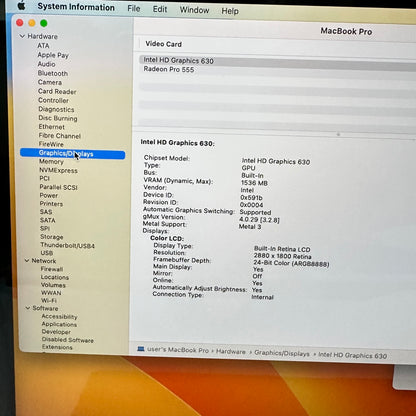 2017 Apple MacBook Pro 15" i7-7700HQ 2.8GHz 16GB RAM 256GB SSD Space Gray READ
