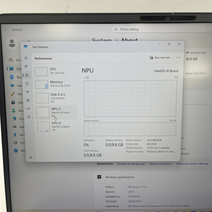 Dell Pro 16 PC16250 16" Core Ultra 5 225U 1.5GHz 16GB RAM 512GB SSD
