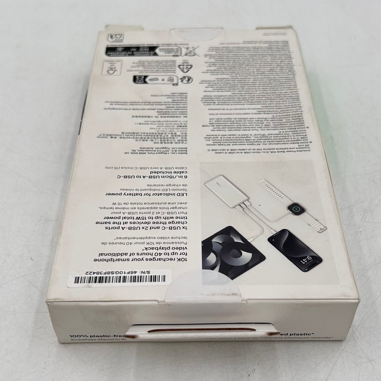 New Belkin BoostCharge Power Bank 10k 15W White