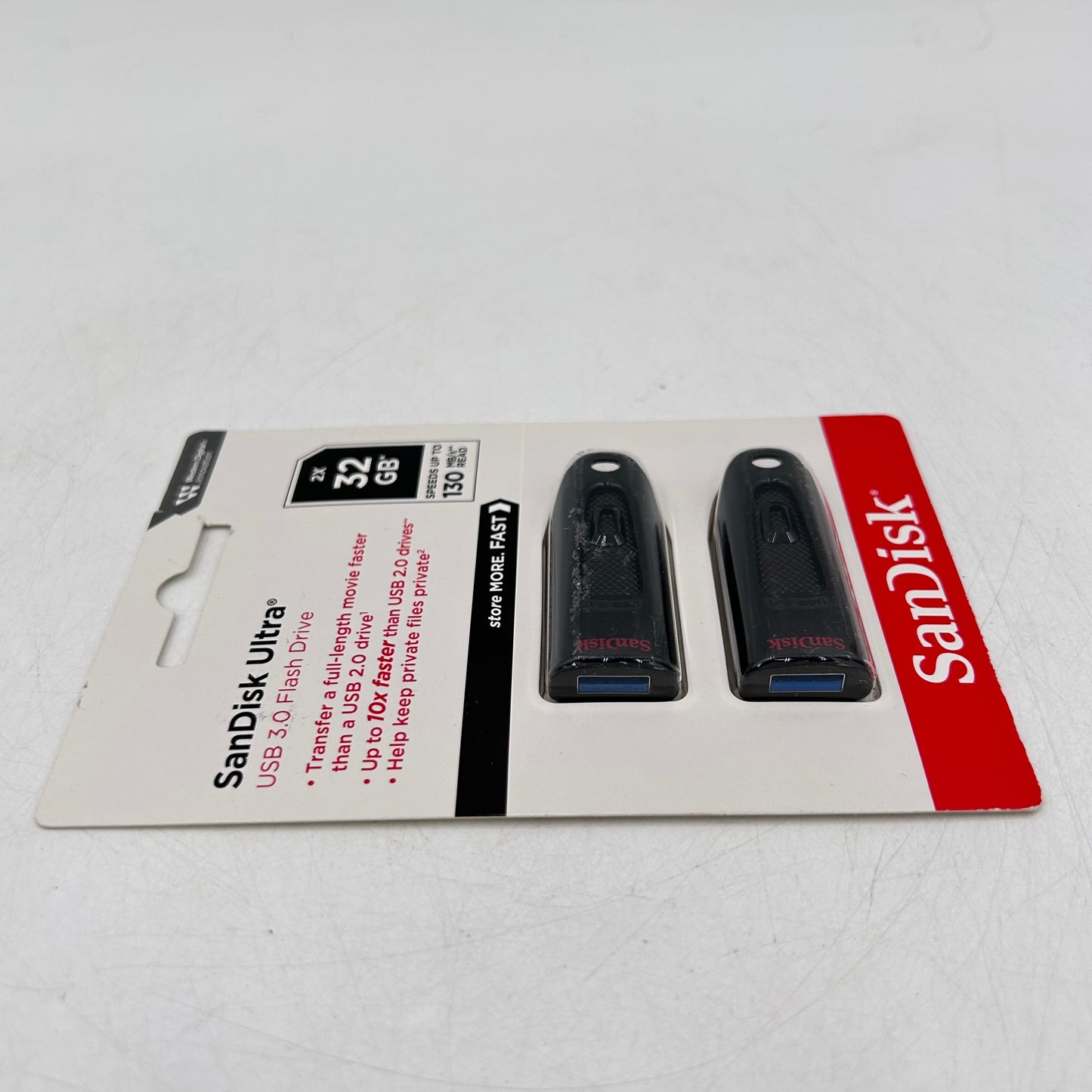 New SanDisk Ultra 32GB 3.0 USB Flash Drive 2-Pack 130MB/s MP4 SDCZ48-032G-ACV462