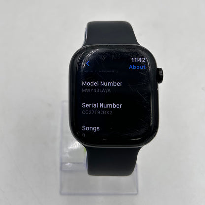 Unlocked Apple Watch Series 10 46MM Black Aluminum Black Sport Band MWY43LW/A