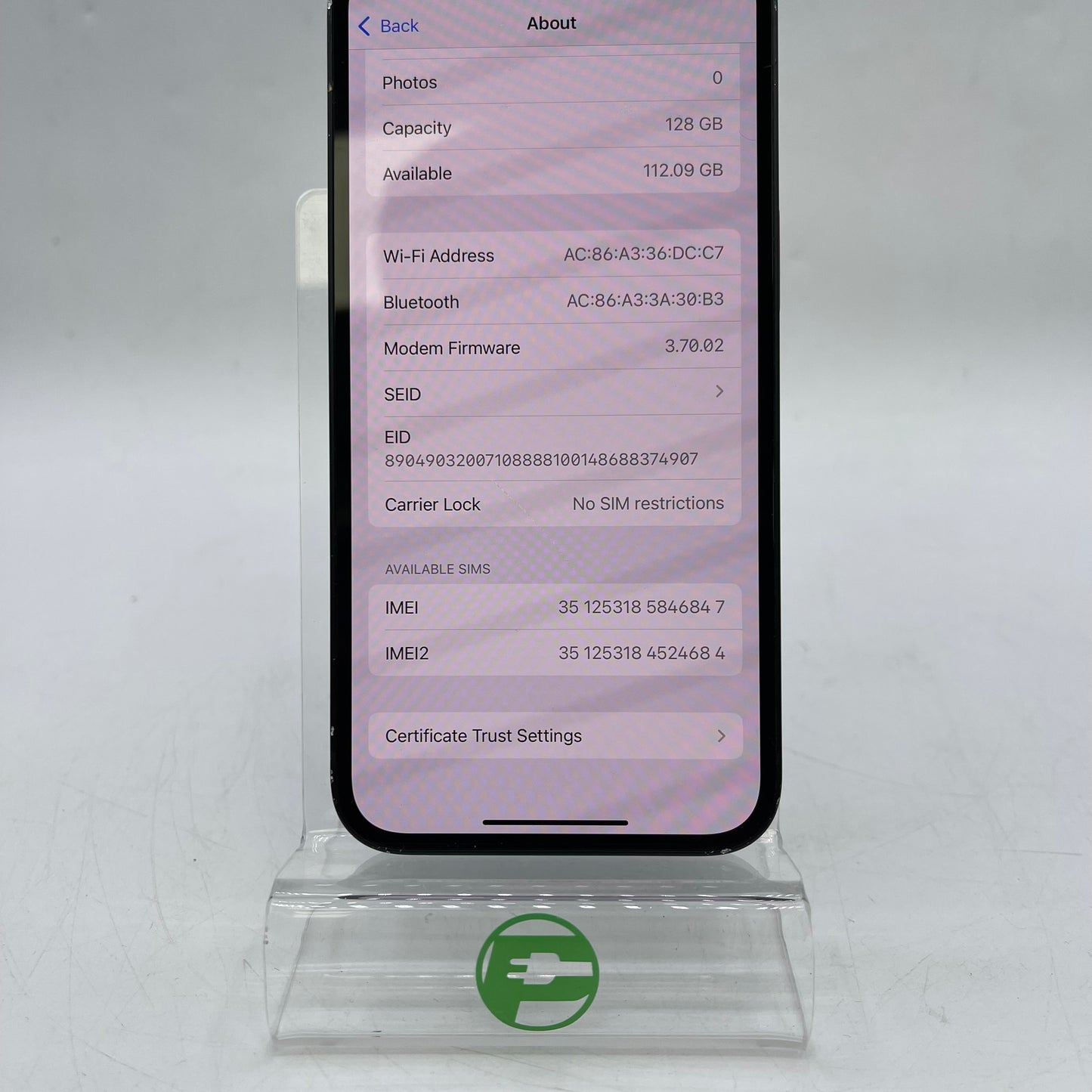 Unlocked Apple iPhone 14 128GB Midnight MPUA3LL/A