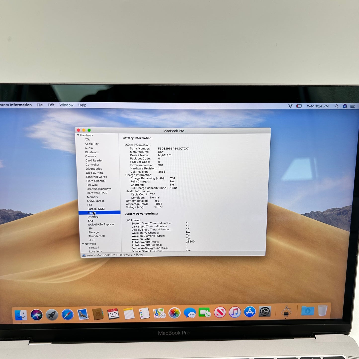 Broken 2017 Apple MacBook Pro 13.3" i5 2.3GHz 8GB RAM 128GB SSD Space Gray A1708 Read
