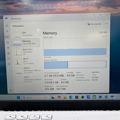 Asus ROG G14 14" Ryzen 9 7940HS 4.0GHz 16GB RAM 512GB GeForce RTX 4060 Read