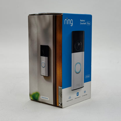 New Ring Battery Doorbell Plus 2nd Gen Smart Video Doorbell 5DCFAB Nickel Silver