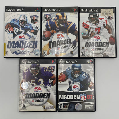 Lot of 5 Sony PlayStation 2 PS2 Games Madden 2001 | 2003 | 2004 | 2005 | 07