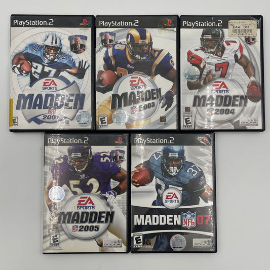 Lot of 5 Sony PlayStation 2 PS2 Games Madden 2001 | 2003 | 2004 | 2005 | 07