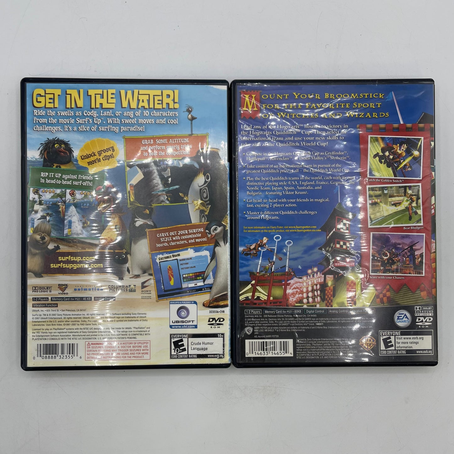 Lot of 2 Sony PlayStation 2 PS2 Games Surf's Up | Harry Potter Quidditch