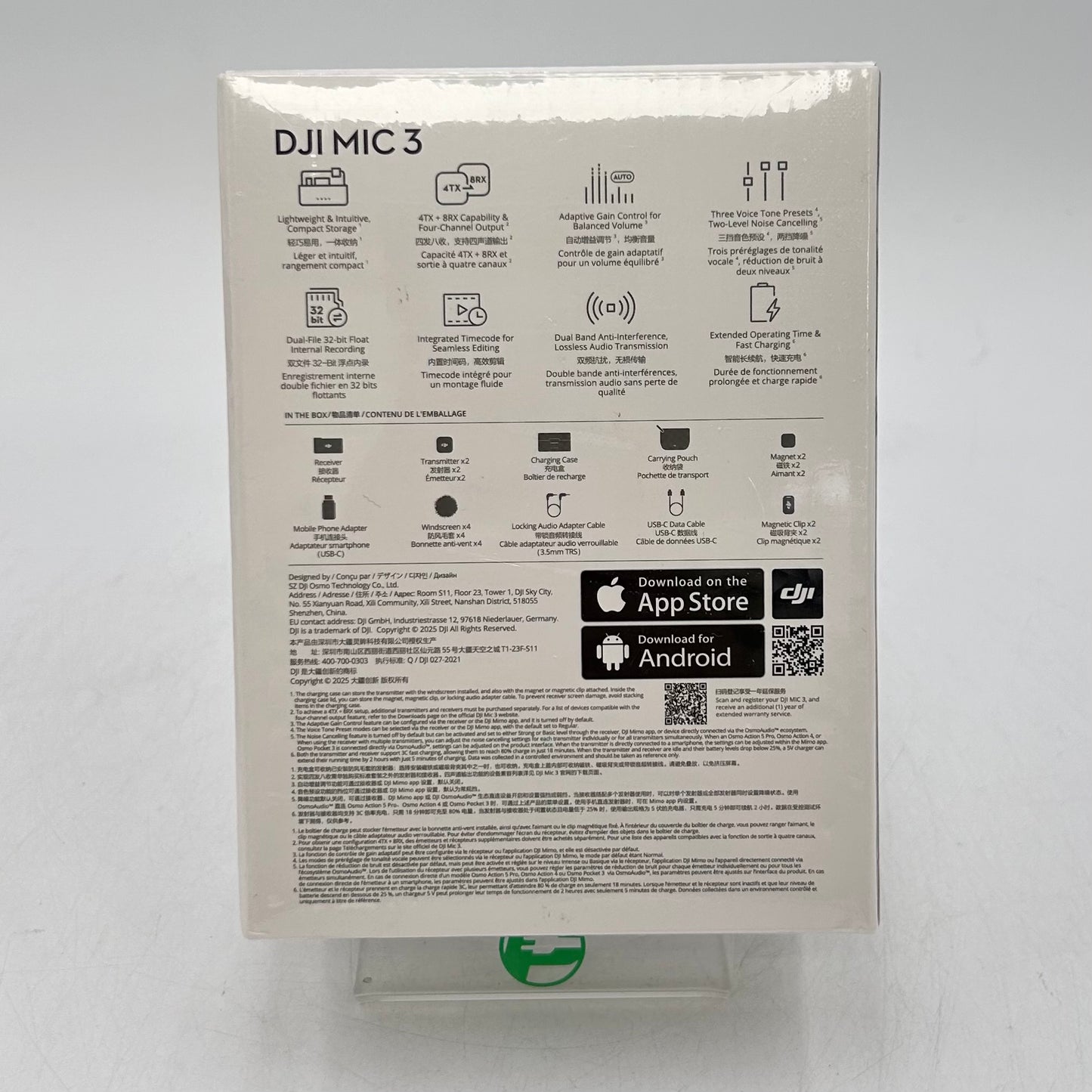 New DJI Mic 3 20Hz - 20kHz Wireless Microphone DAM001