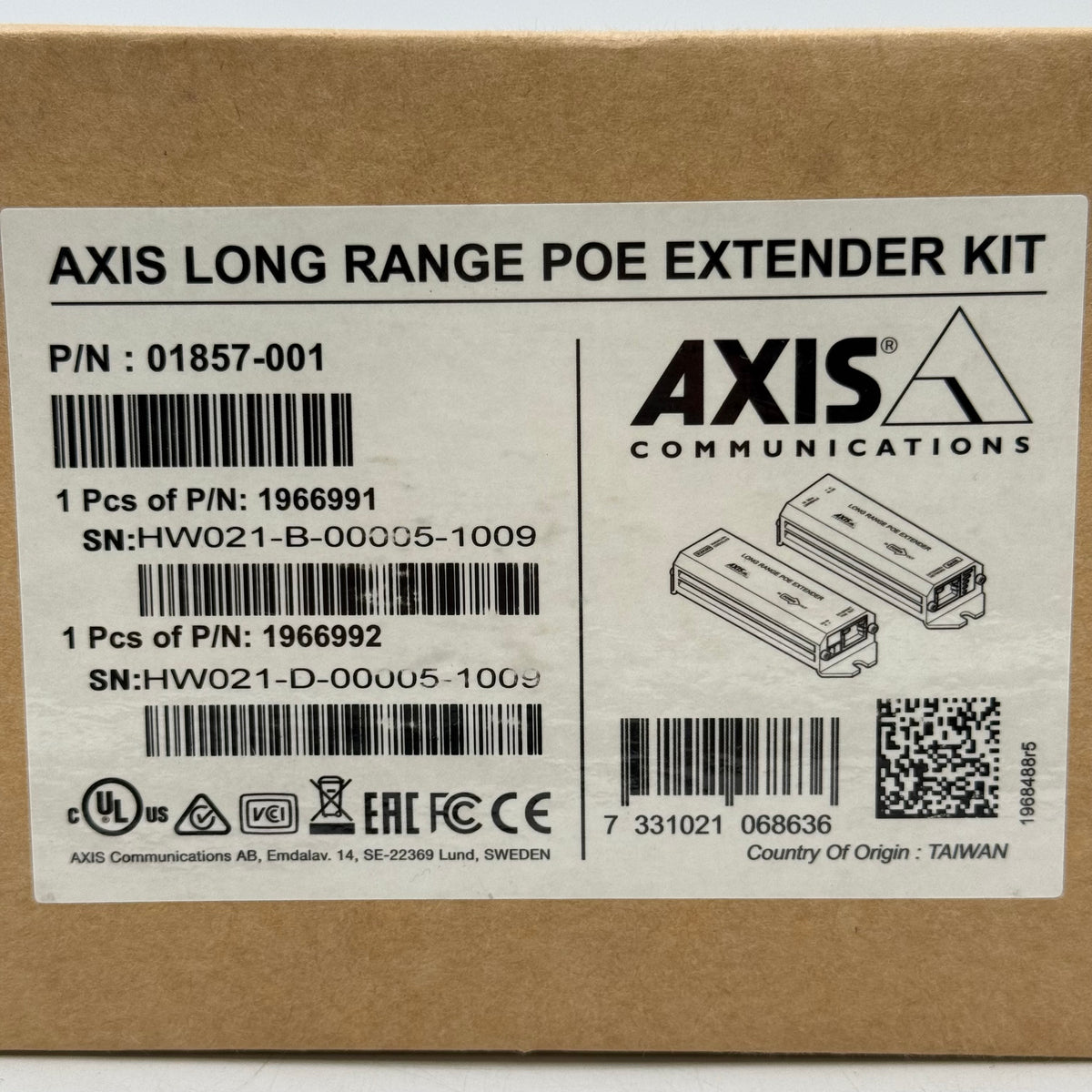 New Axis Long Range POE Extender Kit 01857-001