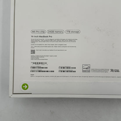 New 2026 Apple MacBook Pro 14" M5 Pro 16C GPU 4.6GHz 24GB RAM 1TB SSD A3426