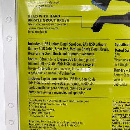 New Ryobi FVG52K 4V Detail Scrubber Kit