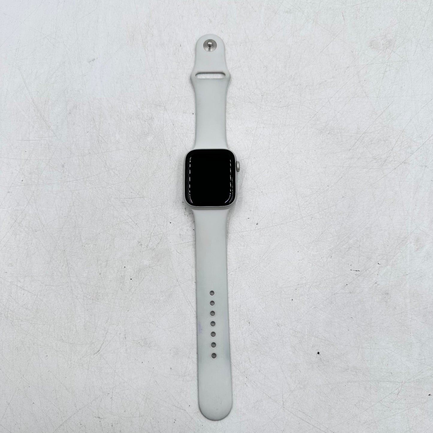 Unlocked Apple Watch SE 2nd Gen 44MM Silver Aluminum White Sport Band MNU63LL/A
