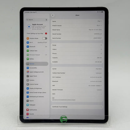 Factory Unlocked Apple iPad Air 13" M4 256GB Space Gray MH9H4LL/A
