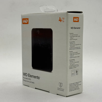 New Western Digital WD Portable HDD 4TB WDBU6Y0040BBK-WESN